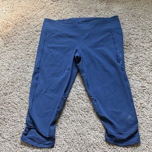 adidas Navy Blue Cropped Athletic Leggings